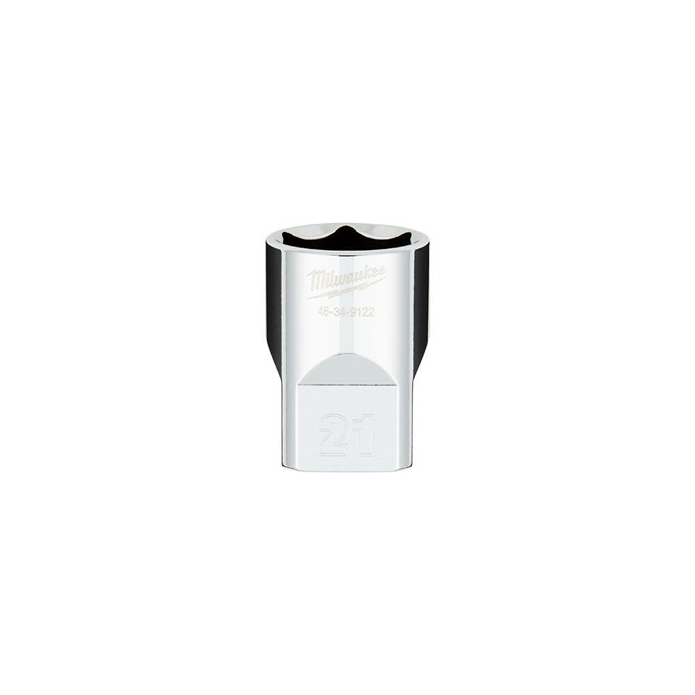 Milwaukee 1/2 in. Drive 21MM Metric 6-Point Socket with FOUR FLAT Sides - Flockneti