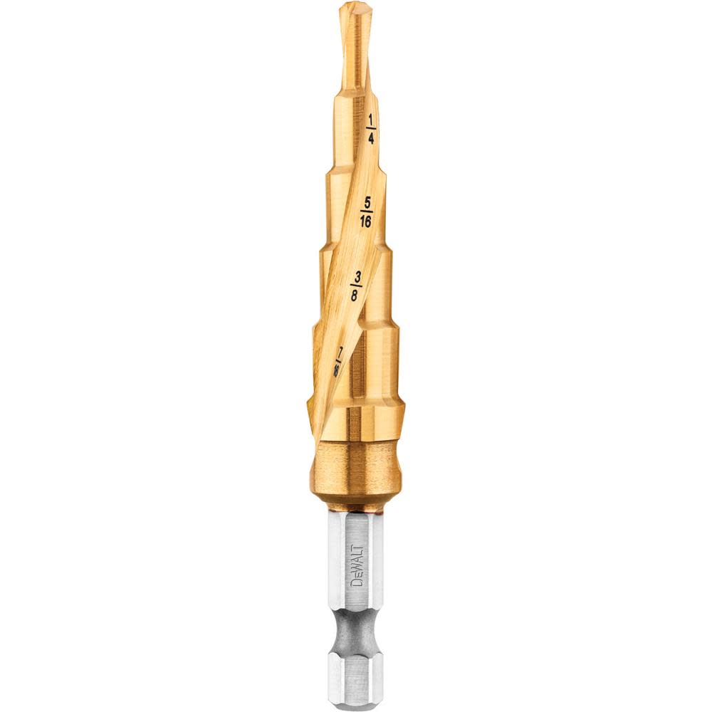 DEWALT 3/16 In. to 1/2 In. Impact Ready Step Drill Bit - Flockneti