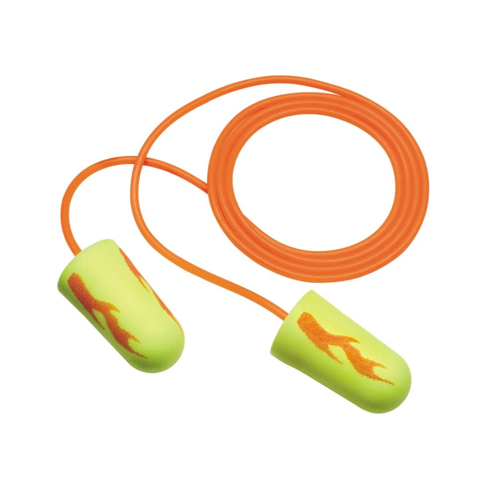 3M E-A-Rsoft Yellow Neon Blasts Earplugs 311-1252 Corded 200pk - Flockneti
