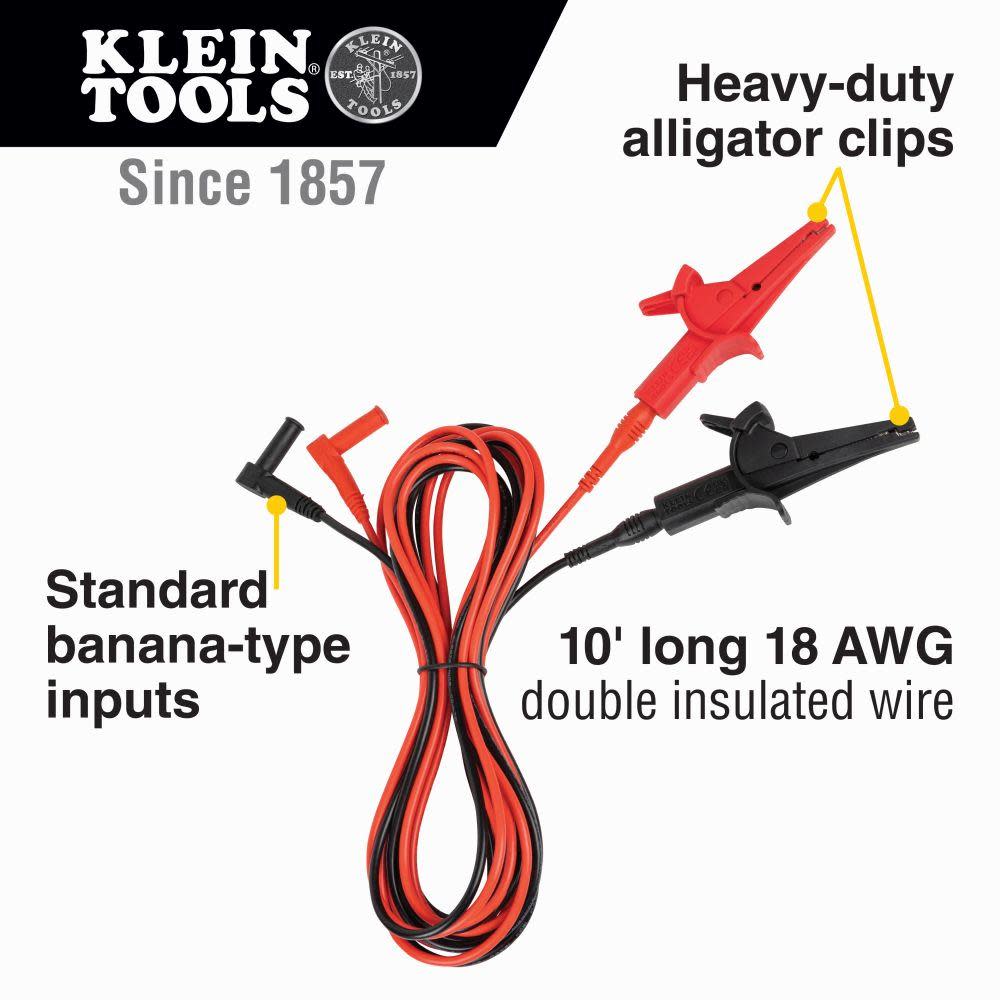 Klein Tools Alligator Clip Test Leads 10 Foot - Flockneti
