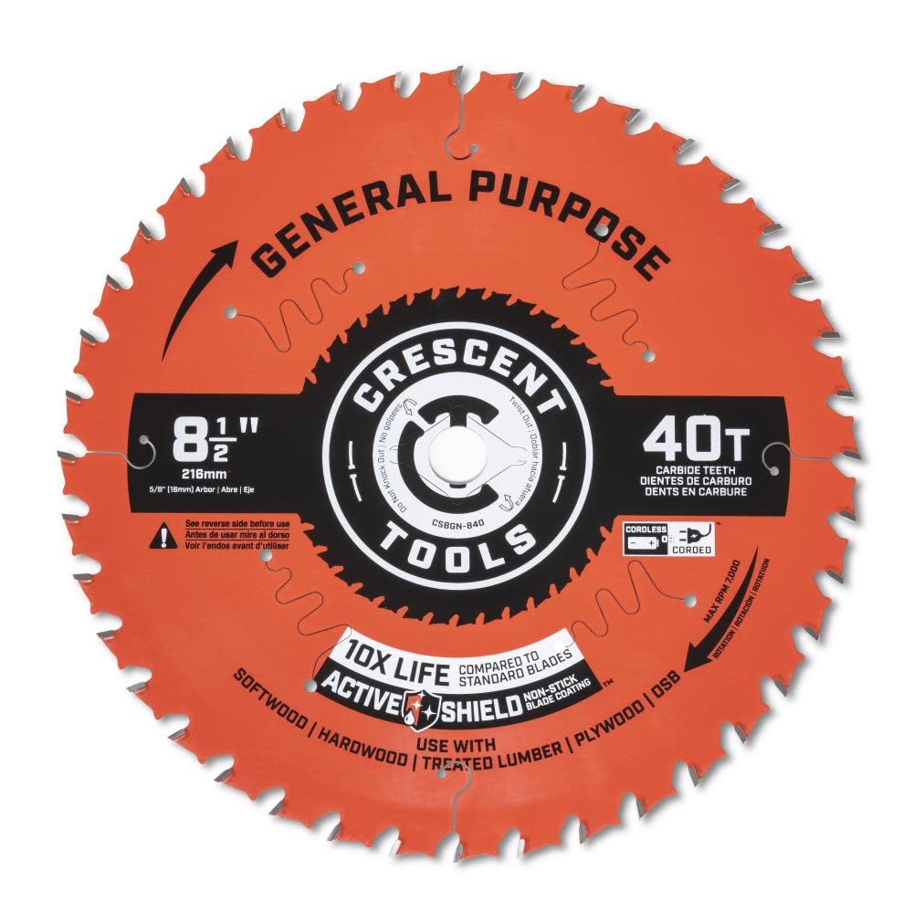 Crescent Circular Saw Blade 8 1/2″ x 40 Tooth General Purpose - Flockneti