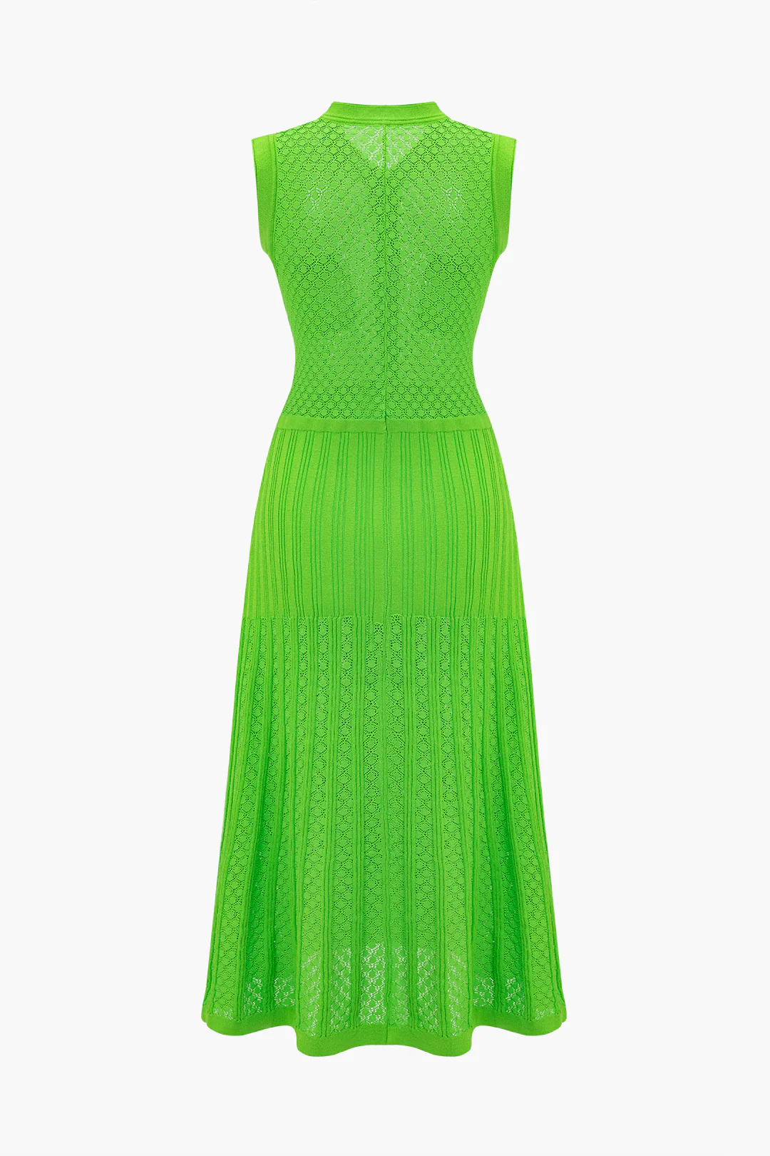 Knit V-Neck Button Pocket Sleeveless Dress - Flockneti