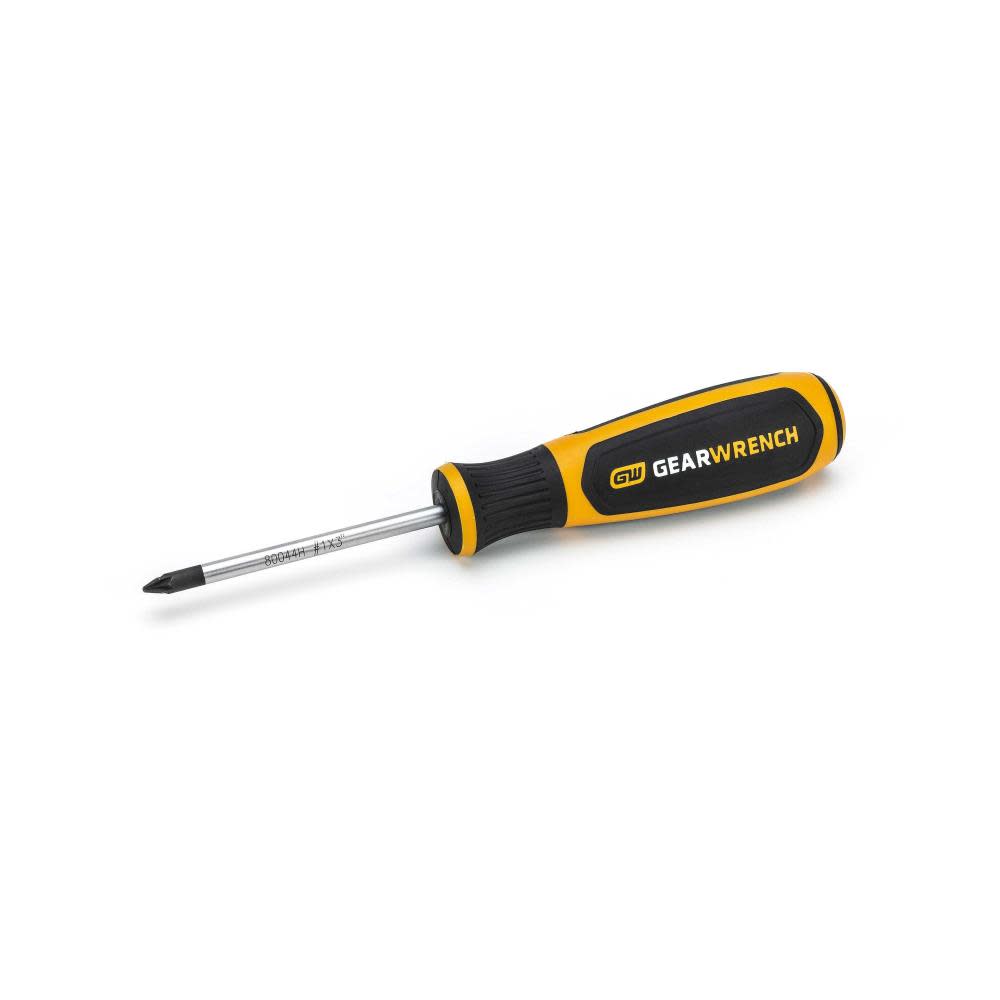GEARWRENCH #1 x 3″ Pozidriv Dual Material Screwdriver - Flockneti