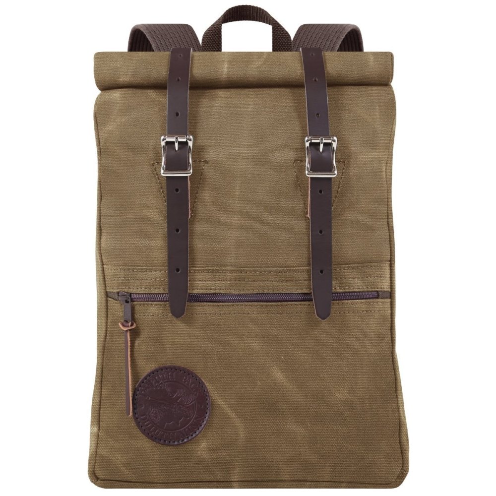Duluth Pack 13 Liter Capacity Wax Khaki Roll Top Scout Pack - Flockneti
