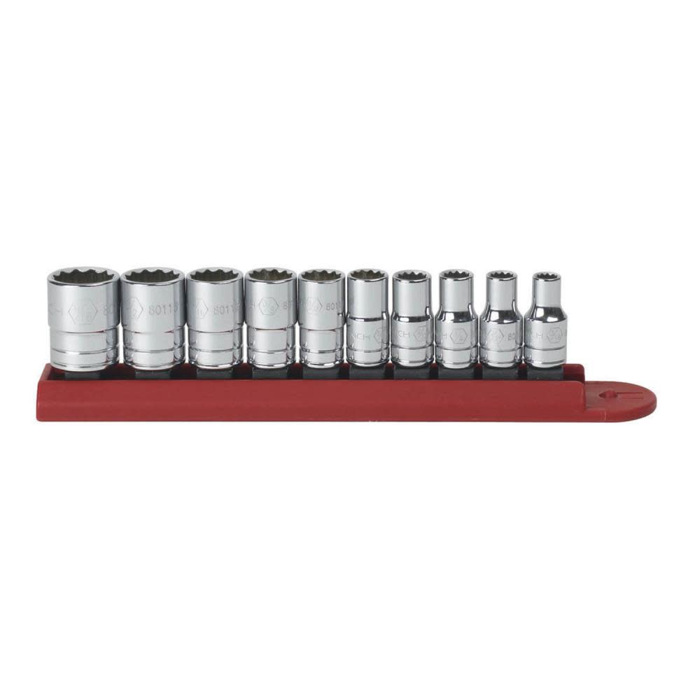 GEARWRENCH 10 Pc. 1/4″ Drive 12 Point Standard SAE Socket Set - Flockneti