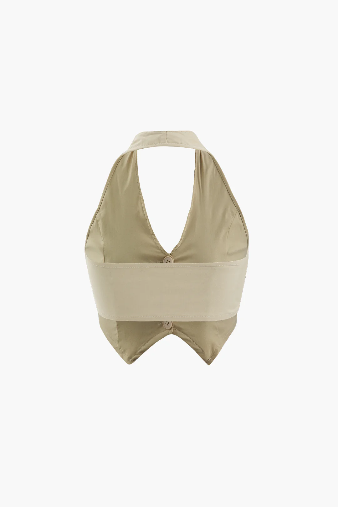 Halter Neck Backless Button Tank Top - Flockneti