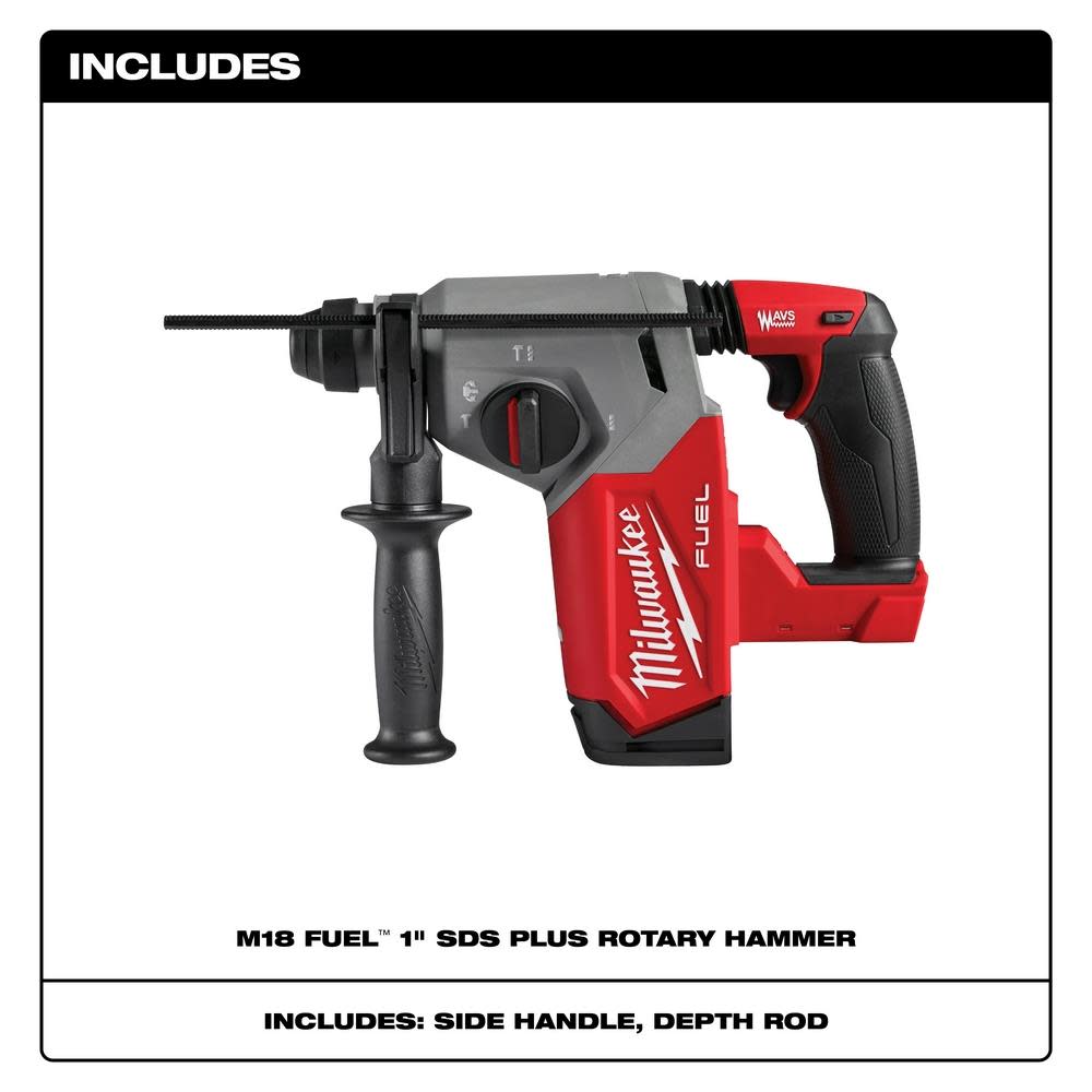 Milwaukee M18 FUEL Rotary Hammer 1″ SDS Plus Bare Tool - Flockneti