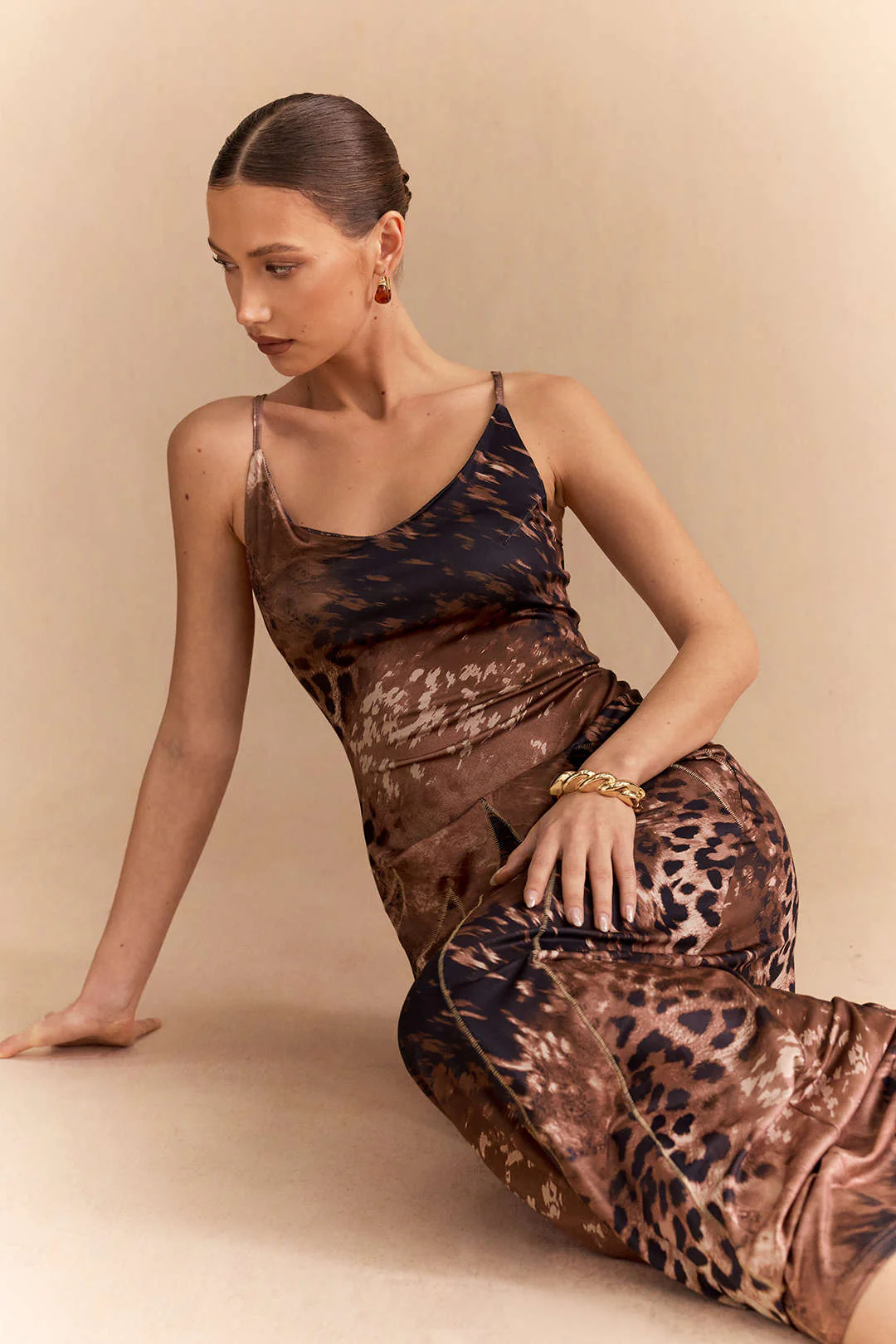 Leopard Print Sleeveless Maxi Dress - Flockneti