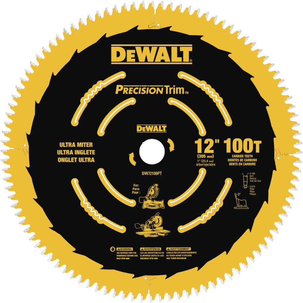 DEWALT 12-in 100T Ultra-Smooth Crosscutting Saw Blade - Flockneti