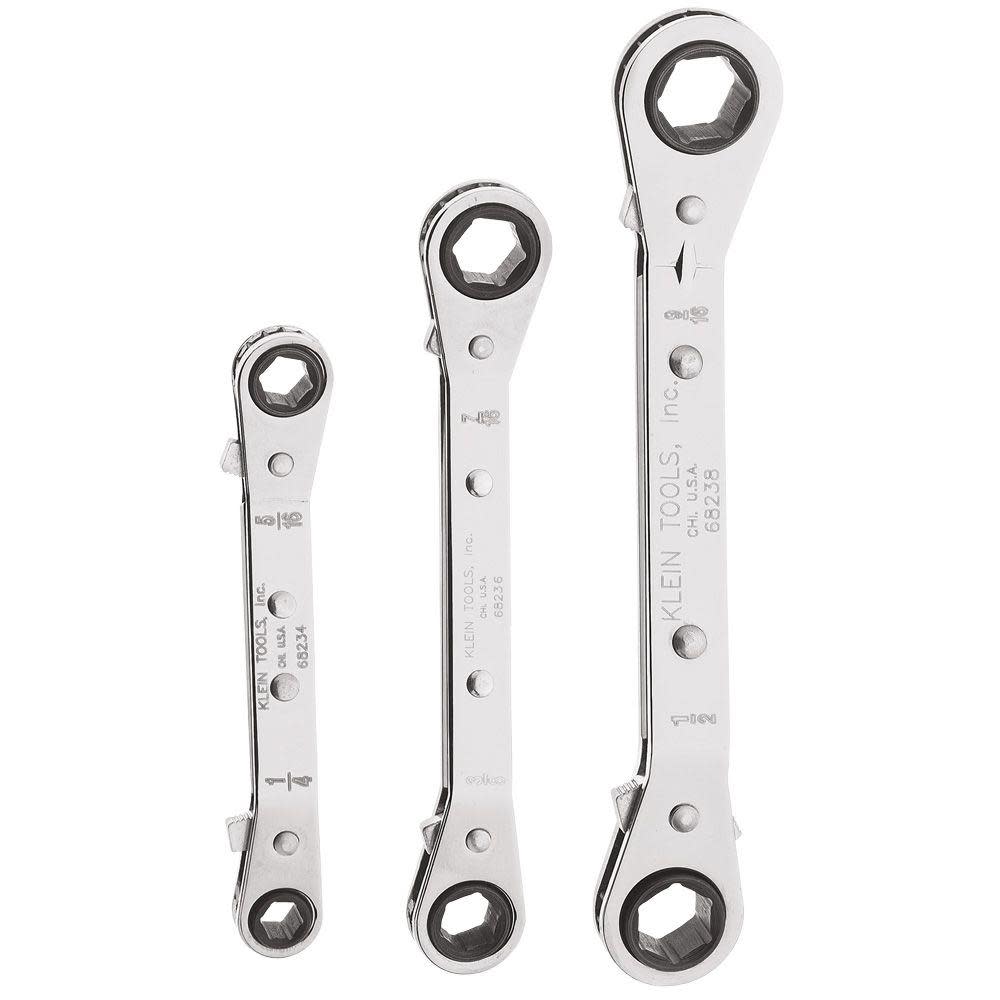Klein Tools Reverse Ratchet Box Wrench Set 3 Pc - Flockneti