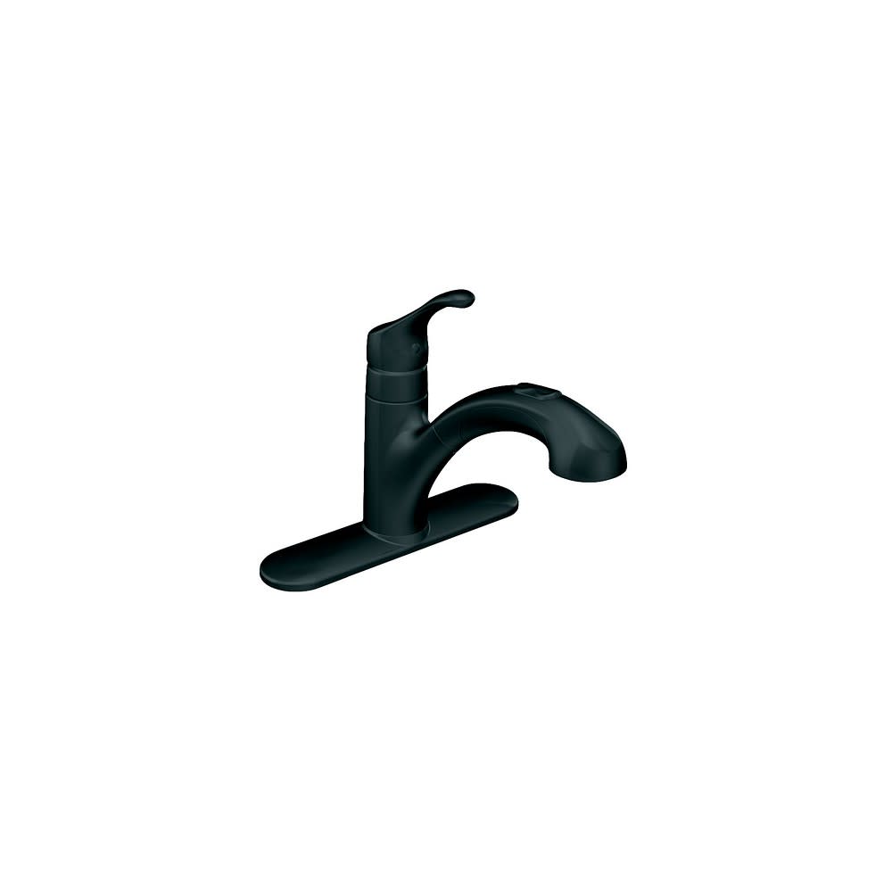 Moen Renzo Kitchen Faucet Matte Black 1 Handle Low Arc Pullout - Flockneti