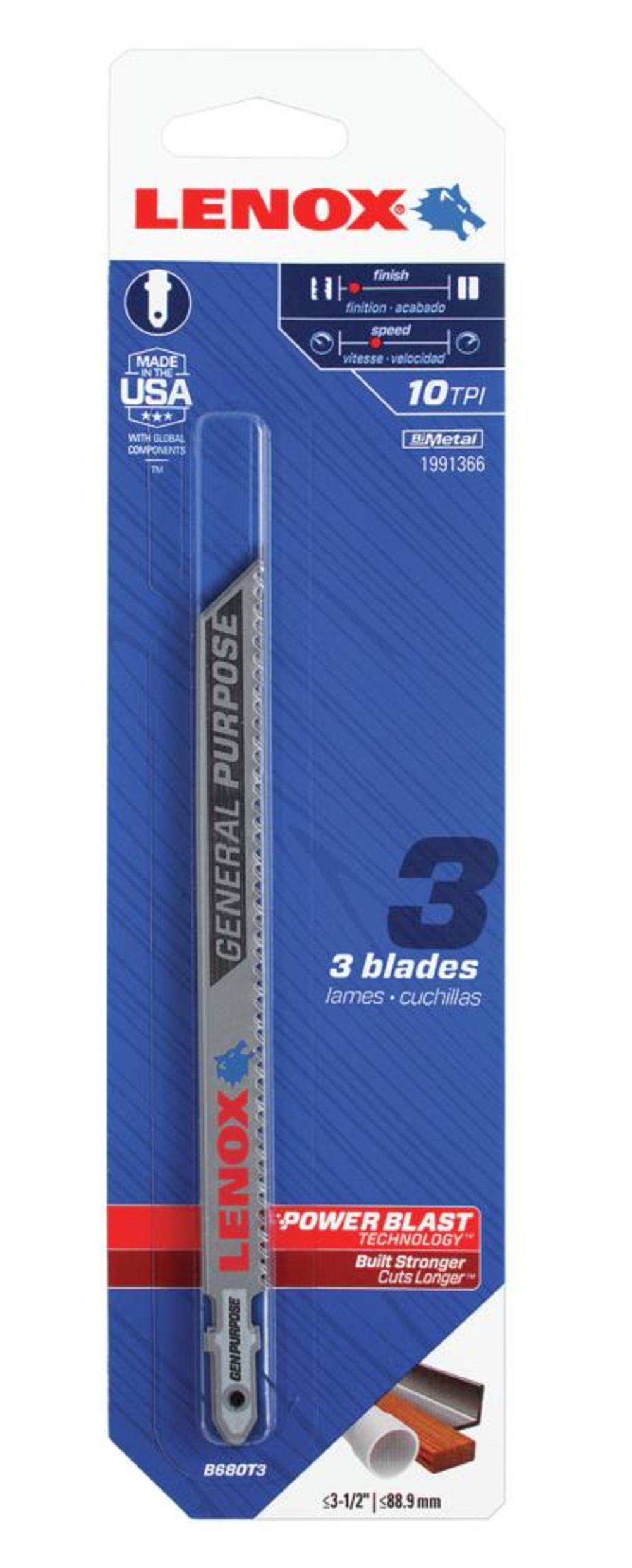 Lenox 5 1/4″ T shank Jigsaw Blade 3pk - Flockneti