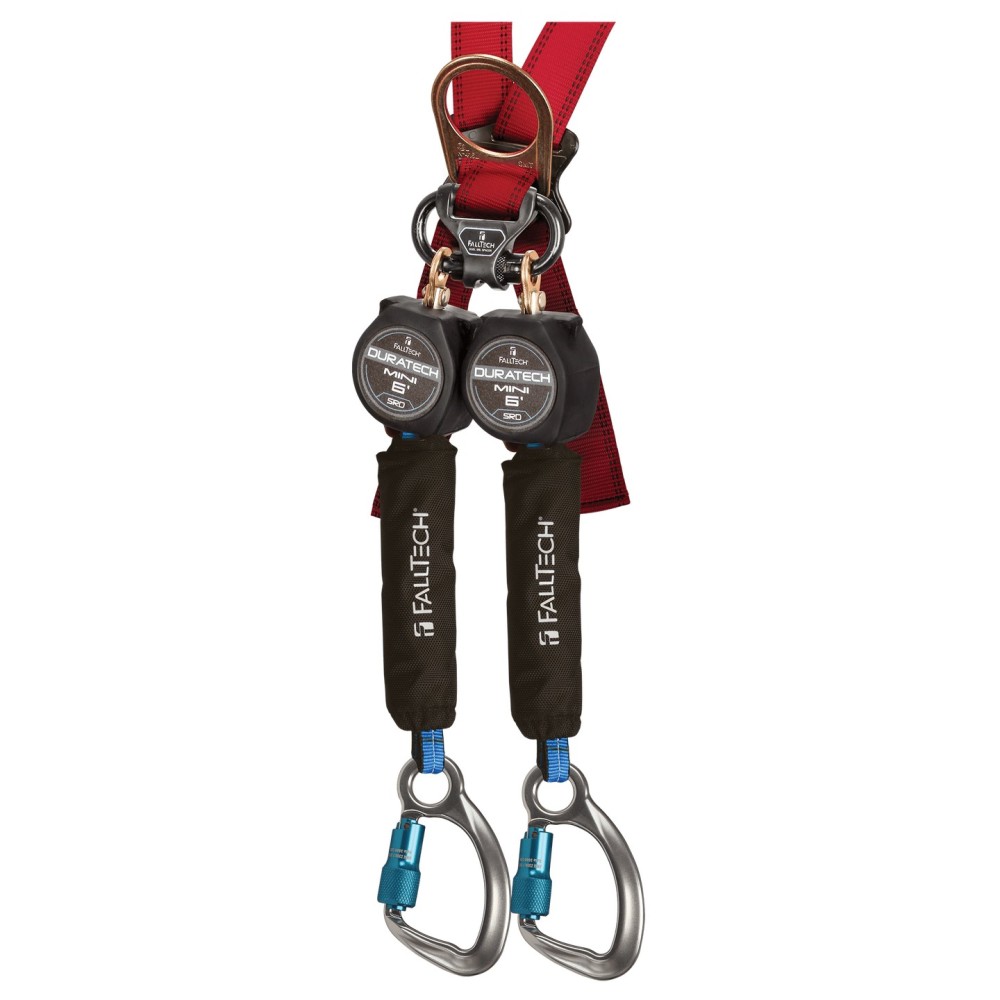 Falltech DuraTech Mini 6′ Twin Leg Personal SRL with Carabiner - Flockneti