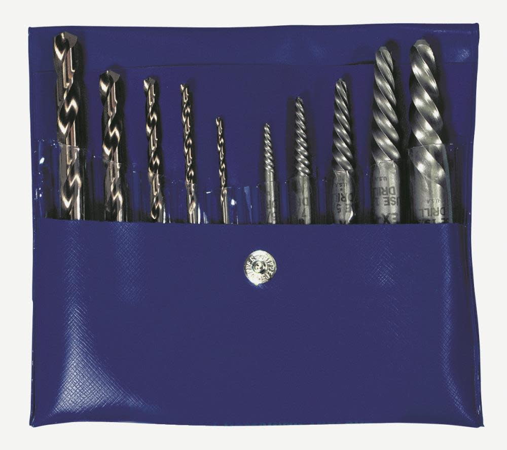 Irwin 10pc Spiral Extractor / Drill Bit Set - Flockneti