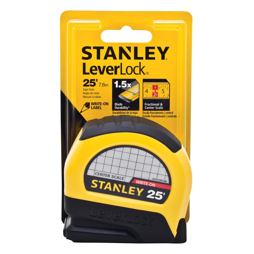 Stanley 25Ft x 1In Center Read Tape Measure - Flockneti