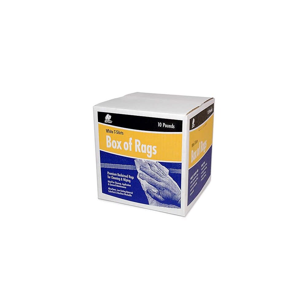 Buffalo Industries Recycled White T Shirt Cloth Rag 10 Lb Box - Flockneti