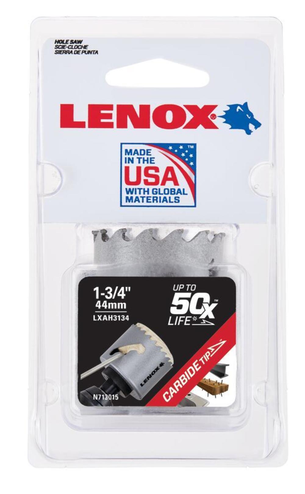 Lenox Hole Saw Carbide Tipped 1 3/4″ 44mm - Flockneti