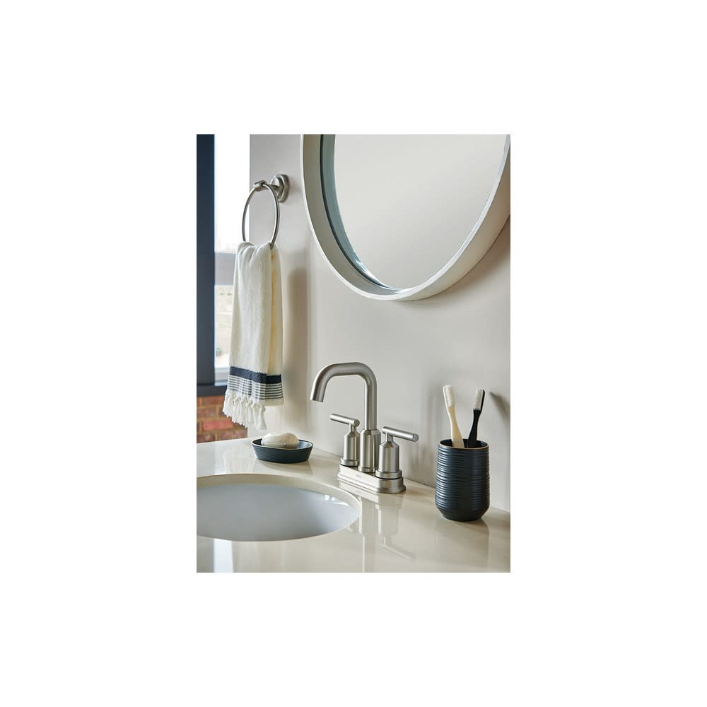 Moen Gibson Bathroom Faucet Spot Resist Nickel 2 Handle High Arc - Flockneti