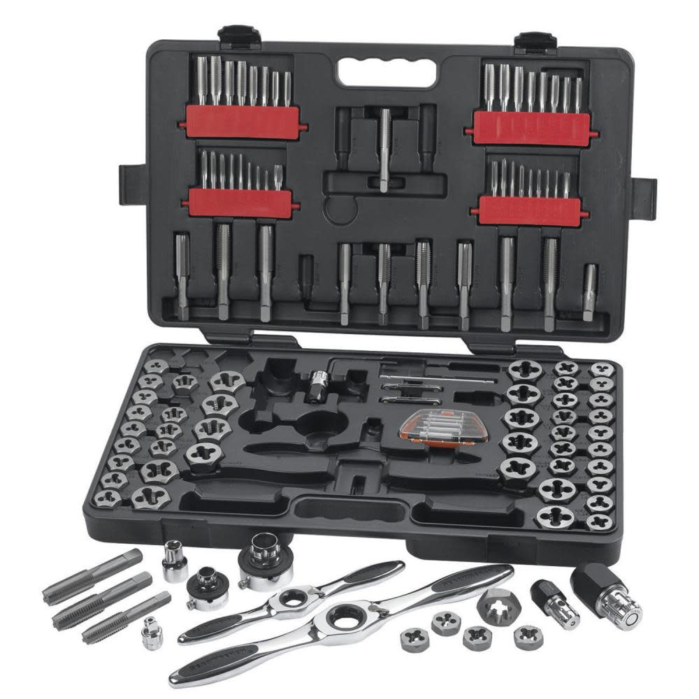 GEARWRENCH Tap and Die Drive Tool Set 114 pc. SAE/Metric Large Ratcheting - Flockneti