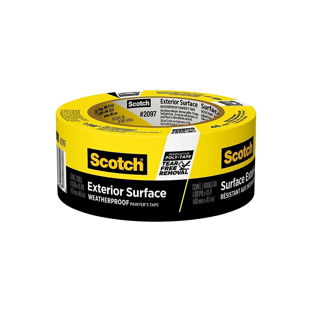 3M Scotch Exterior Surface Painters Tape 1.88″ x 45yd Yellow - Flockneti
