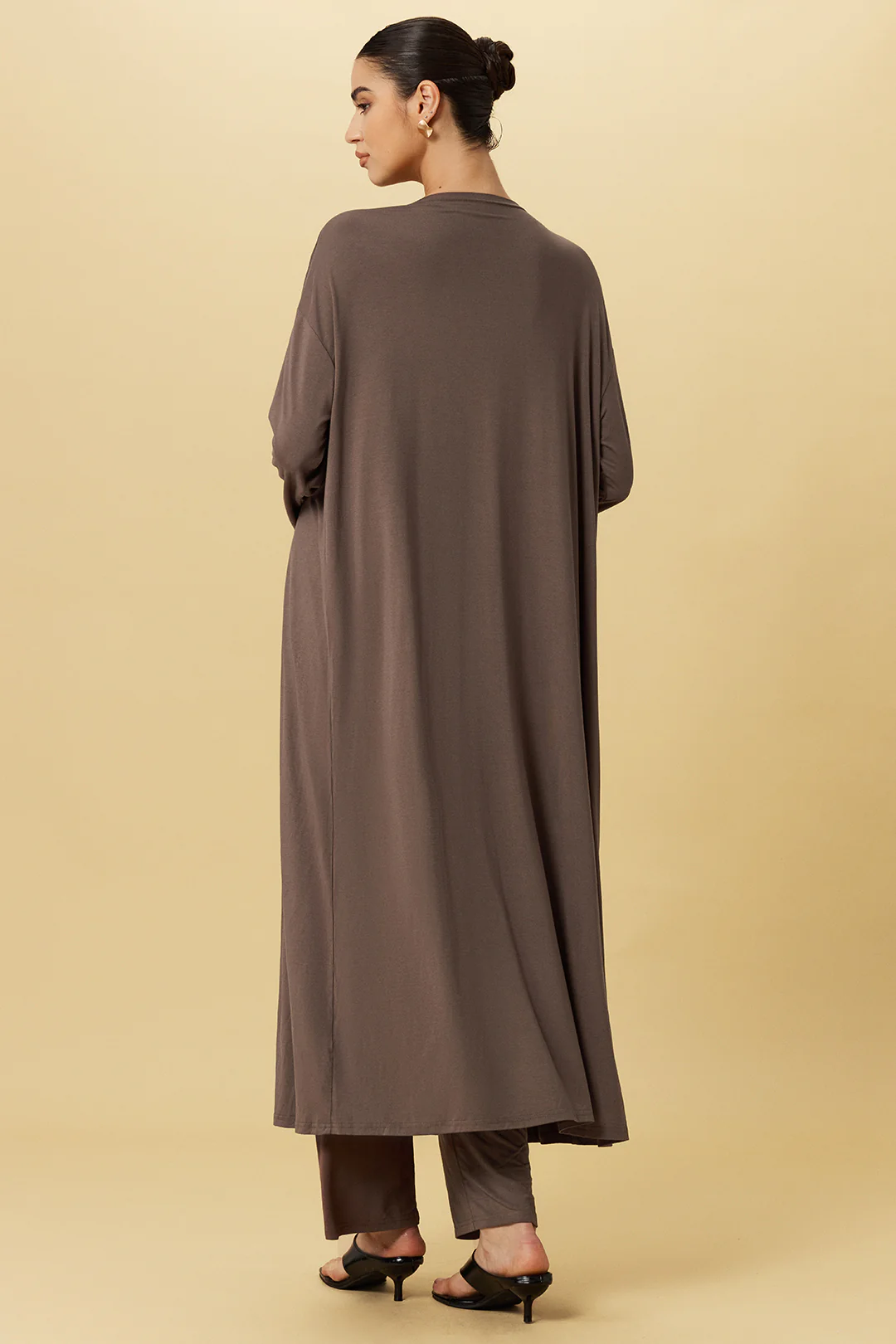 Basic Solid Cami Top And Long-Sleeve Cardigan And Trousers Set - Flockneti