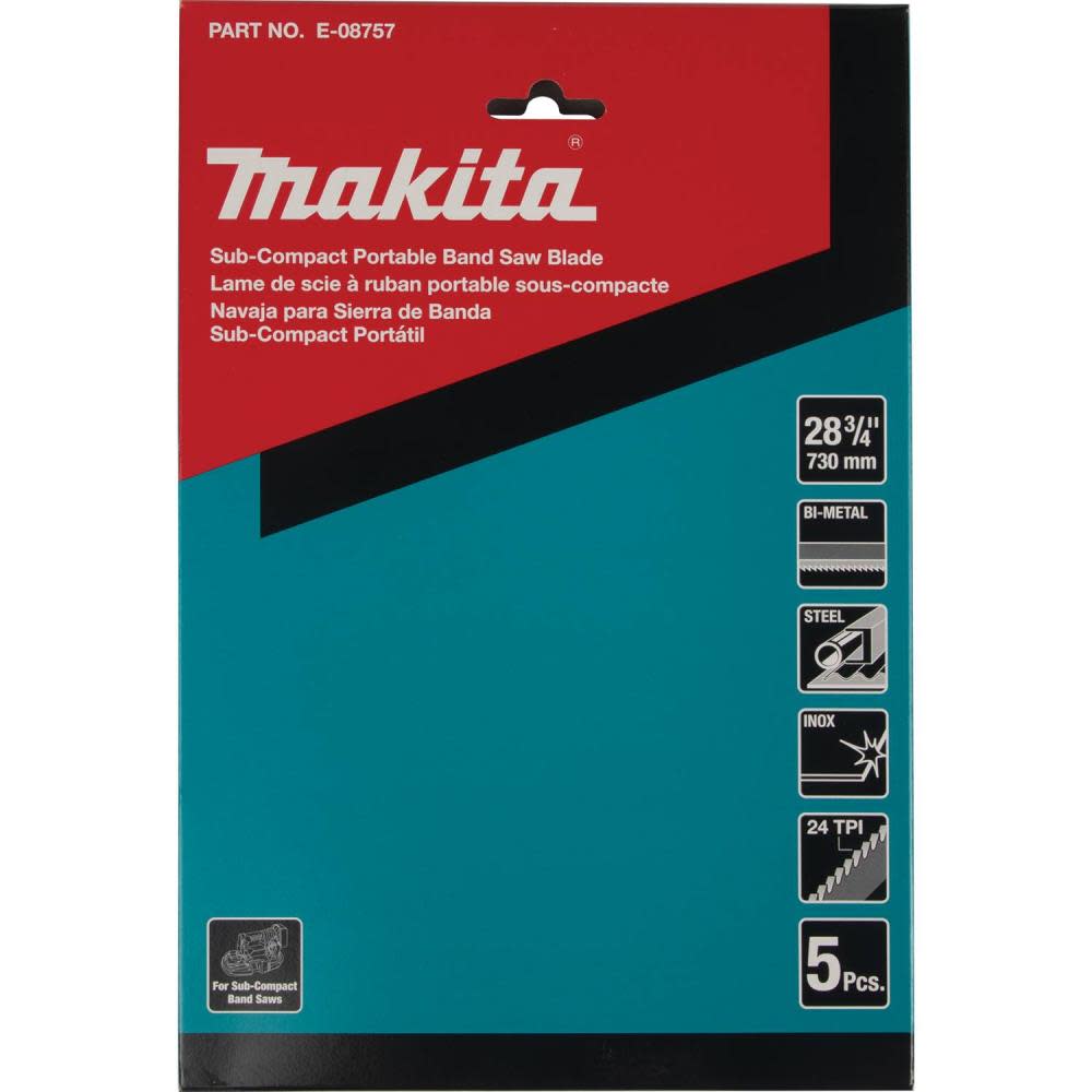 Makita Band Saw Blades Bi Metal Sub Compact Portable 28 3/4″ 24 TPI 5pk - Flockneti