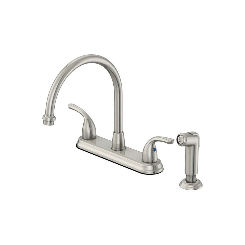 Oakbrook Pacifica Kitchen Faucet Two Handle Brushed Nickel - Flockneti