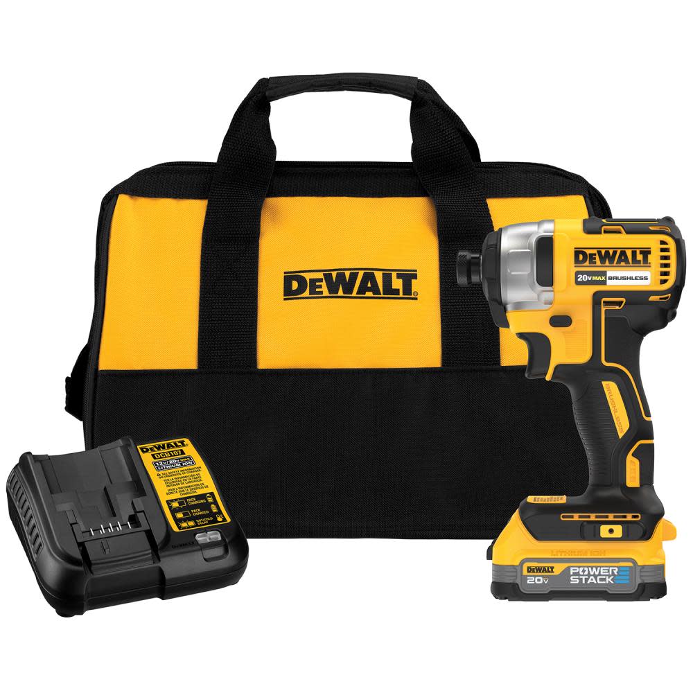 DEWALT 20V MAX 1/4″ Impact Driver Kit with POWERSTACK Compact Battery - Flockneti