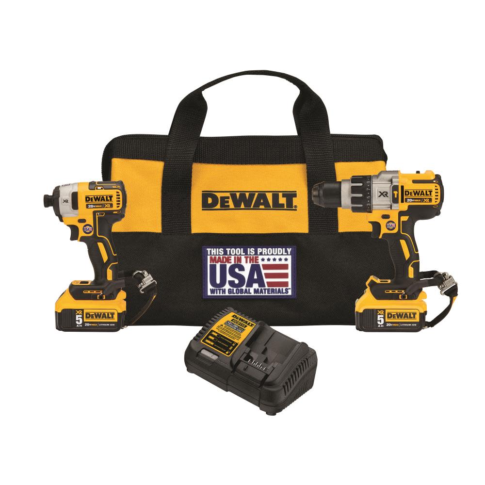 DEWALT 20V MAX XR 2 Tool Combo Kit with LANYARD READY Attachment Points - Flockneti