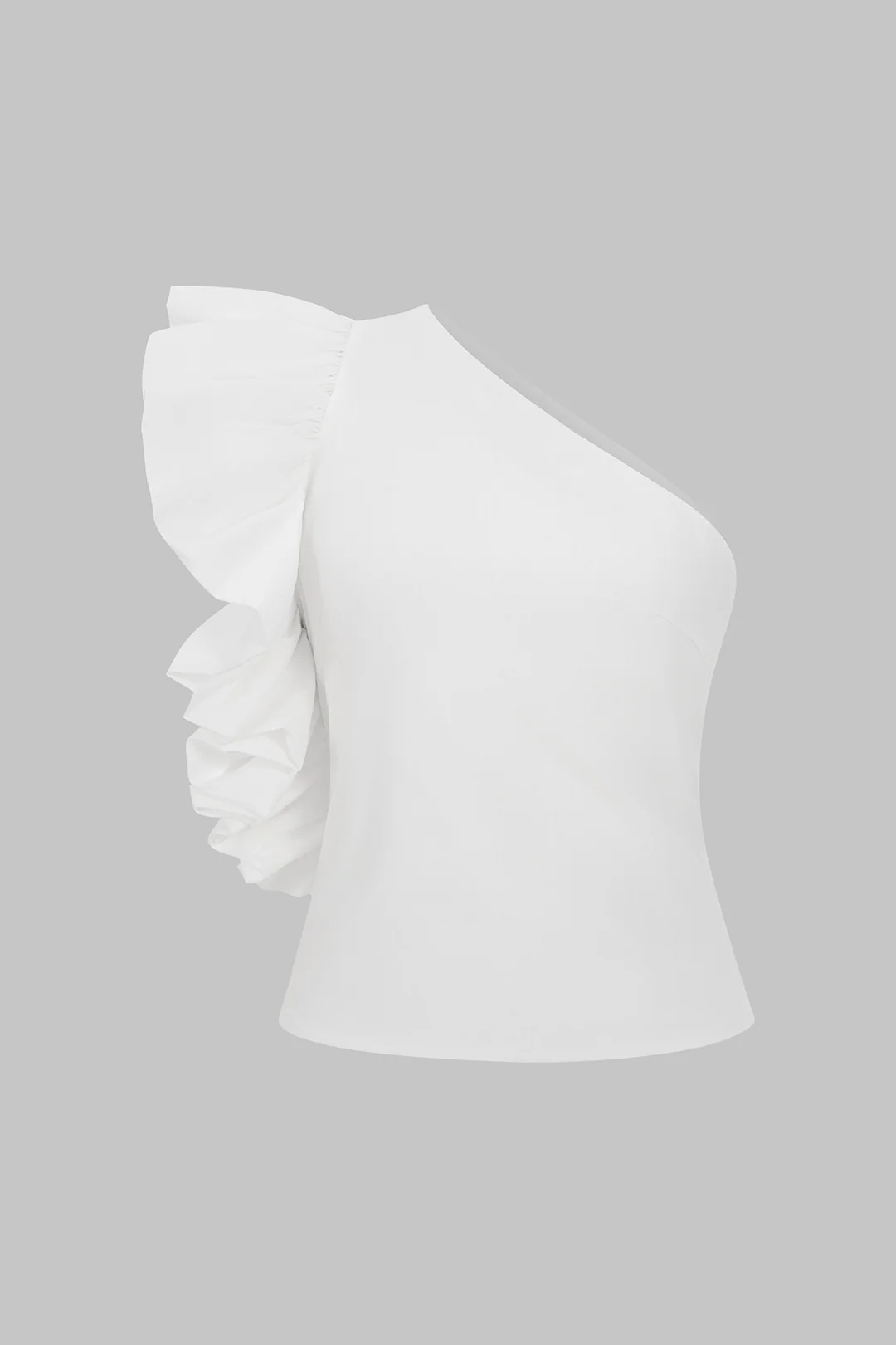 Single Shoulder Ruffle Tank Top - Flockneti