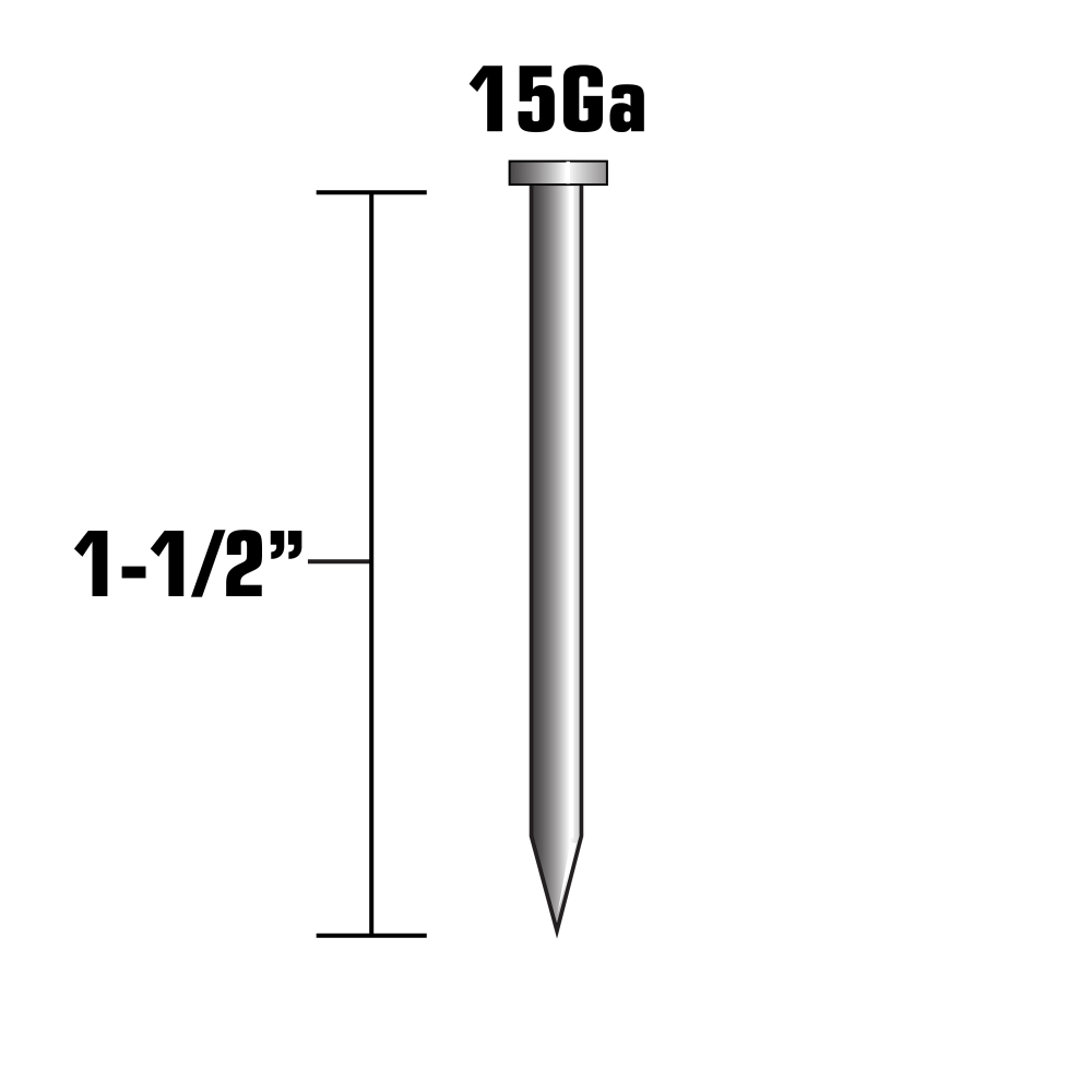 Metabo HPT 1 1/2″ 15 Gauge Bright Angled Finish Nails - Flockneti