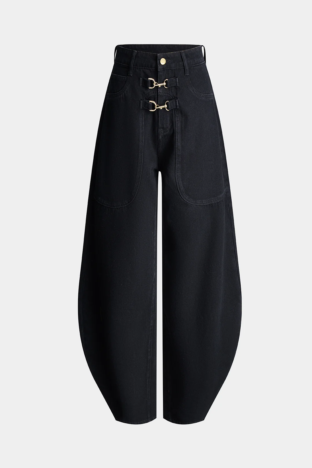 Denim Metallic Barrel Jeans - Flockneti