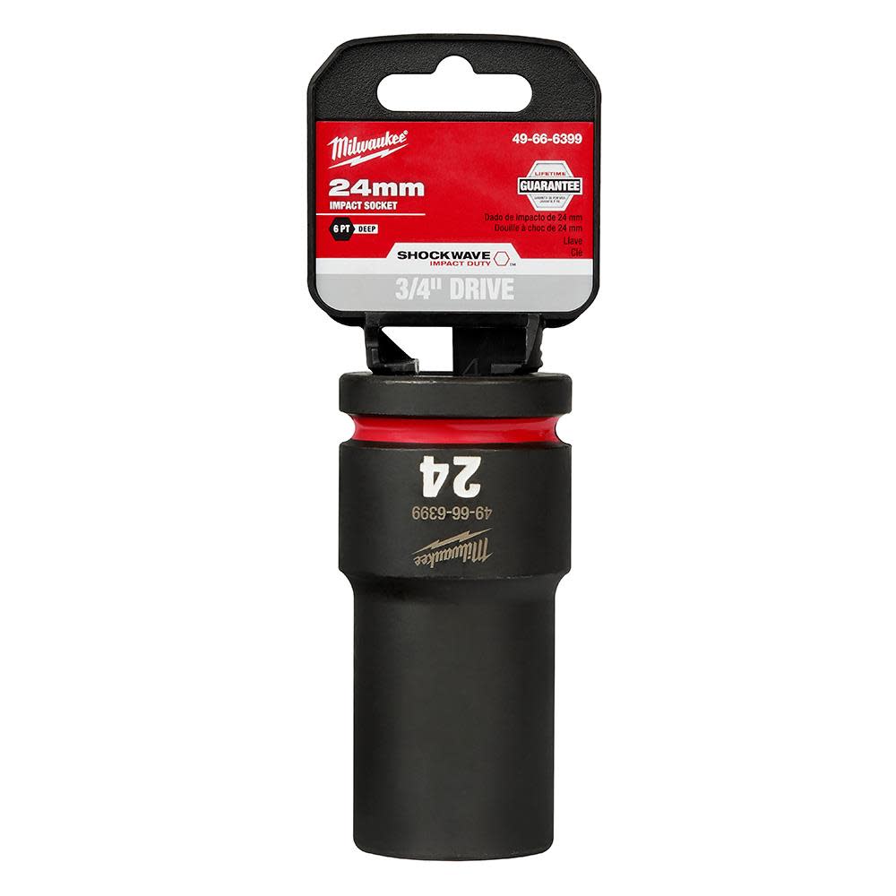 Milwaukee SHOCKWAVE Impact Duty Socket 3/4″ Drive 24MM Deep 6 Point - Flockneti