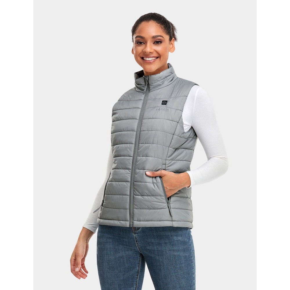 ORORO Womens Gray Classic Heated Vest Kit 3X - Flockneti