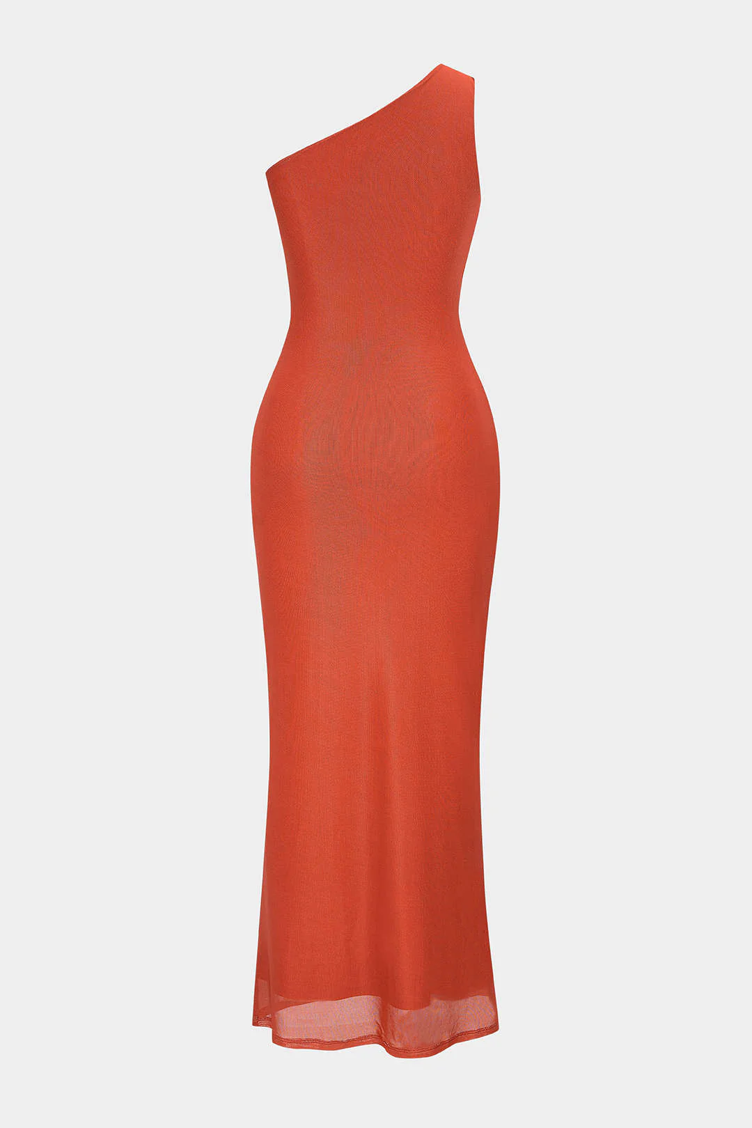 Floral Print Mesh One Shoulder Twist Knot Sleeveless Maxi Dress - Flockneti