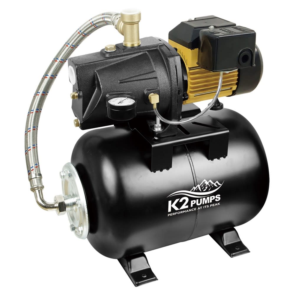 K2 Pumps Shallow Well Jet Pump 1/2 HP Lead Free & Tank System 115/230V - Flockneti