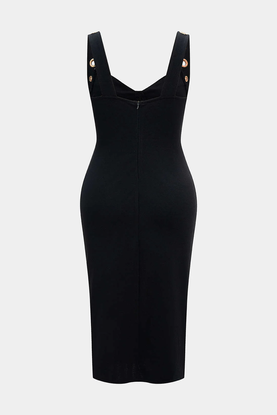Plus Size Metallic Eyelet High Slit Sleeveless Maxi Dress - Flockneti
