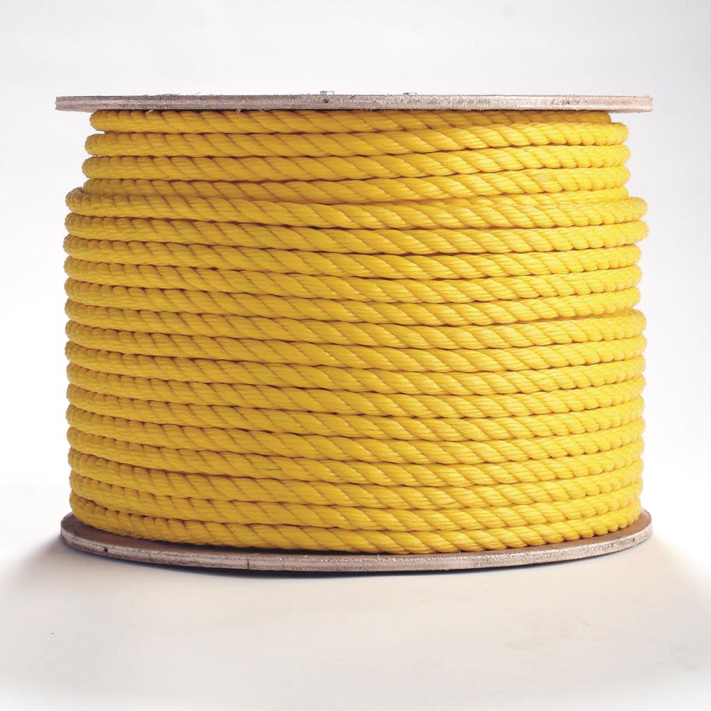 Erin Rope Polypropylene Rope Twisted Yellow 3/4 X 600′ - Flockneti
