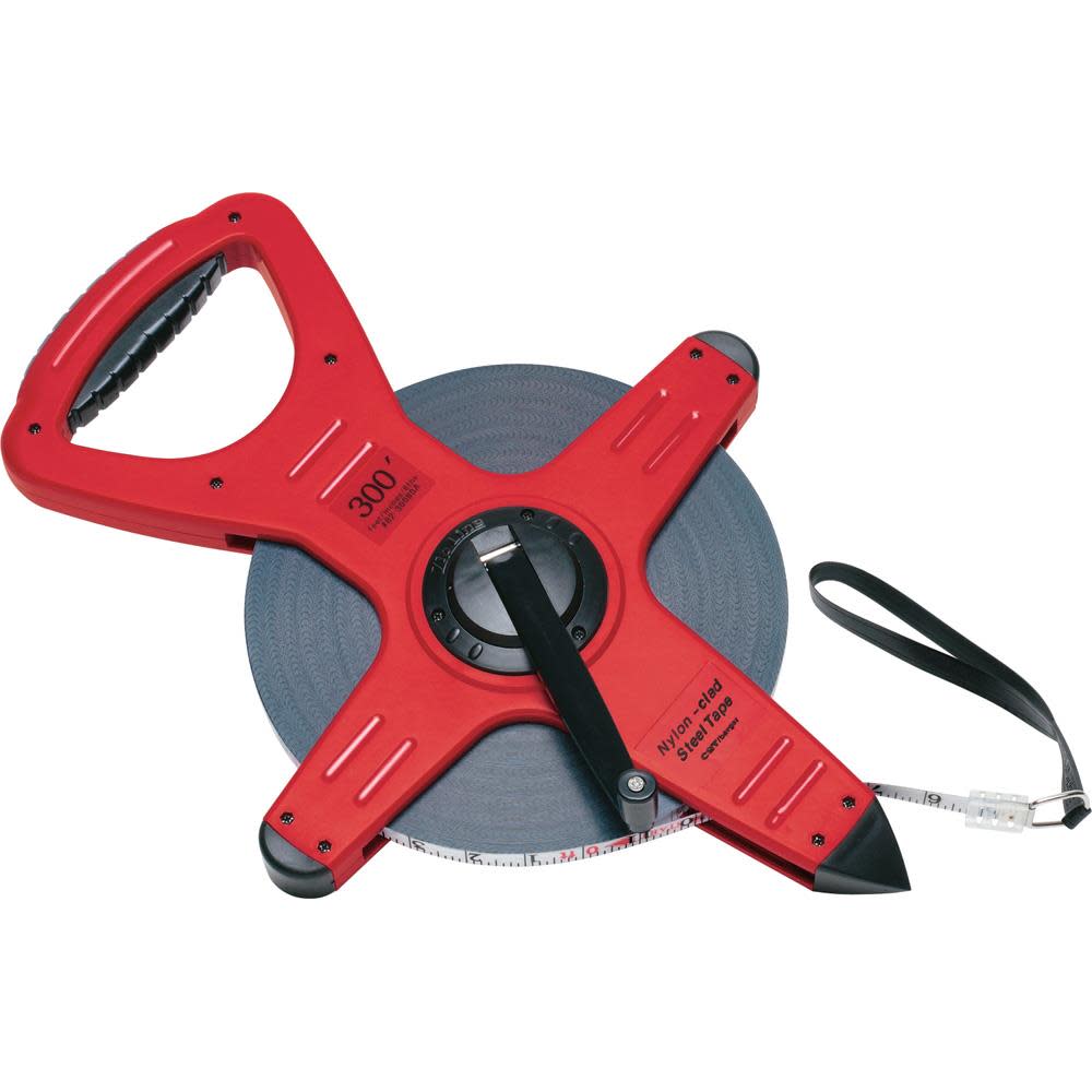 CST Berger 300 Ft. One Sided Pro-Series Zip-Line Nylon-Clad Steel Measuring Tape - Flockneti