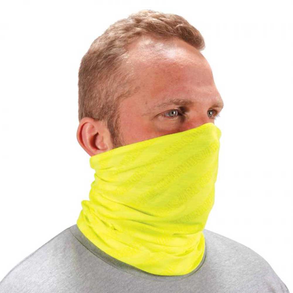 Ergodyne Chill-Its 6485 Face Guard Mask and Neck Gaiter Lime Green - Flockneti