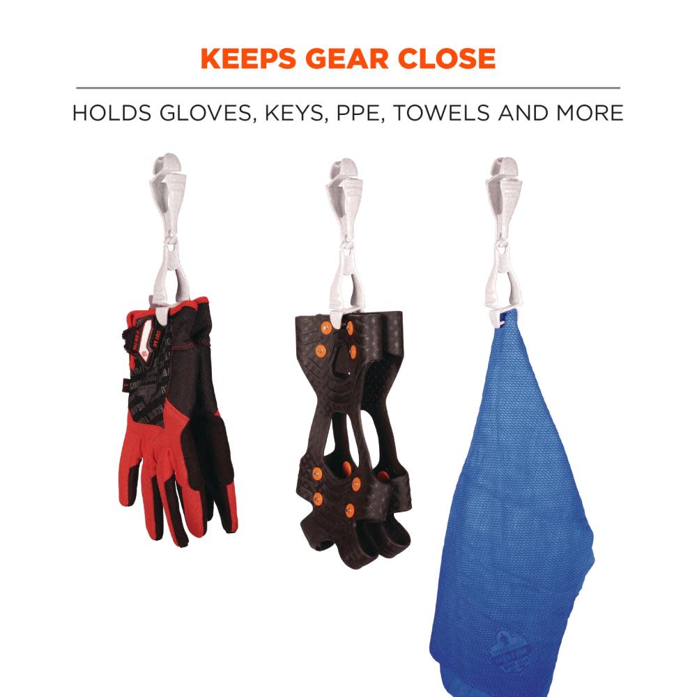 Ergodyne Squids 3400 Granite Glove Clip Dual Clip Mount 100pk - Flockneti
