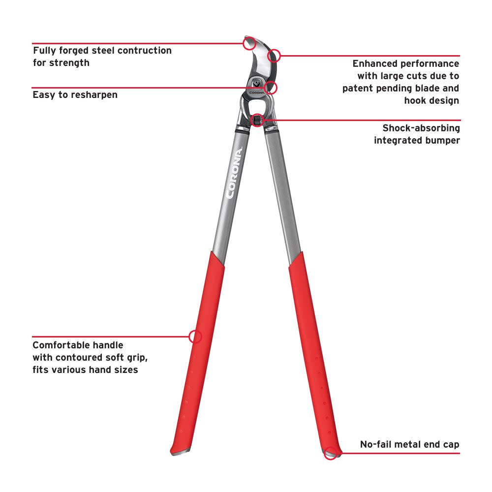 Corona Bypass Loppers with Handle 2″ DualCUT MaxForged Steel - Flockneti