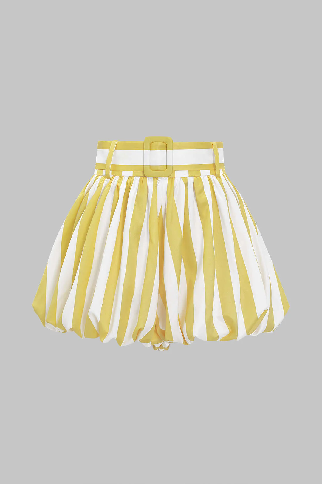 Contrast Stripe Print Ruched Shorts - Flockneti
