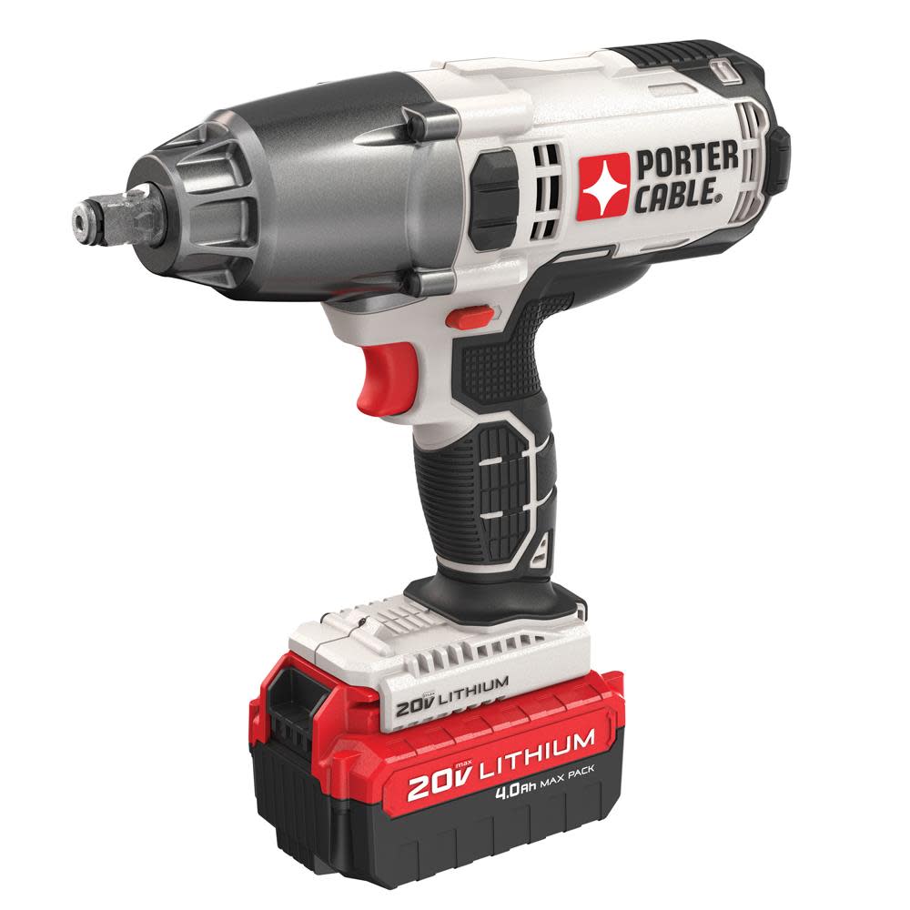 Porter Cable 20V 1/2-in Drive Cordless Impact Wrench with Battery Kit - Flockneti