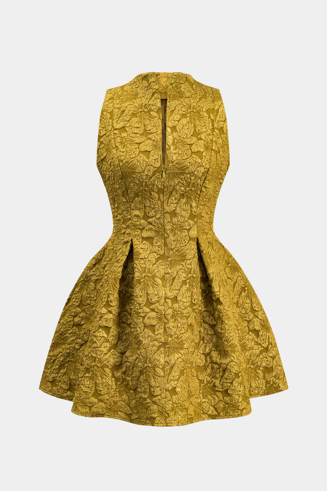 Jacquard Sleeveless Ruched Mini Dress - Flockneti