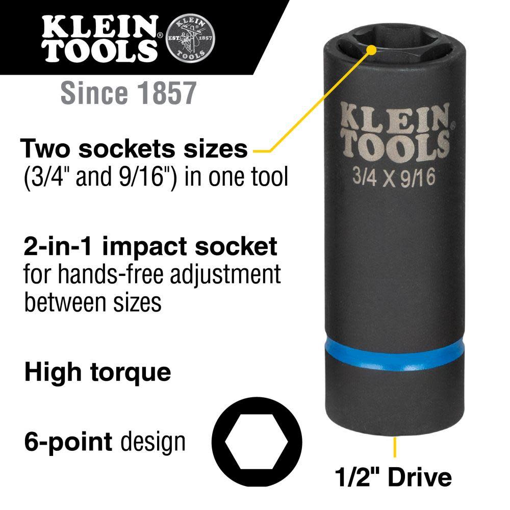 Klein Tools 2-in-1 Impact Socket 6-Point - Flockneti