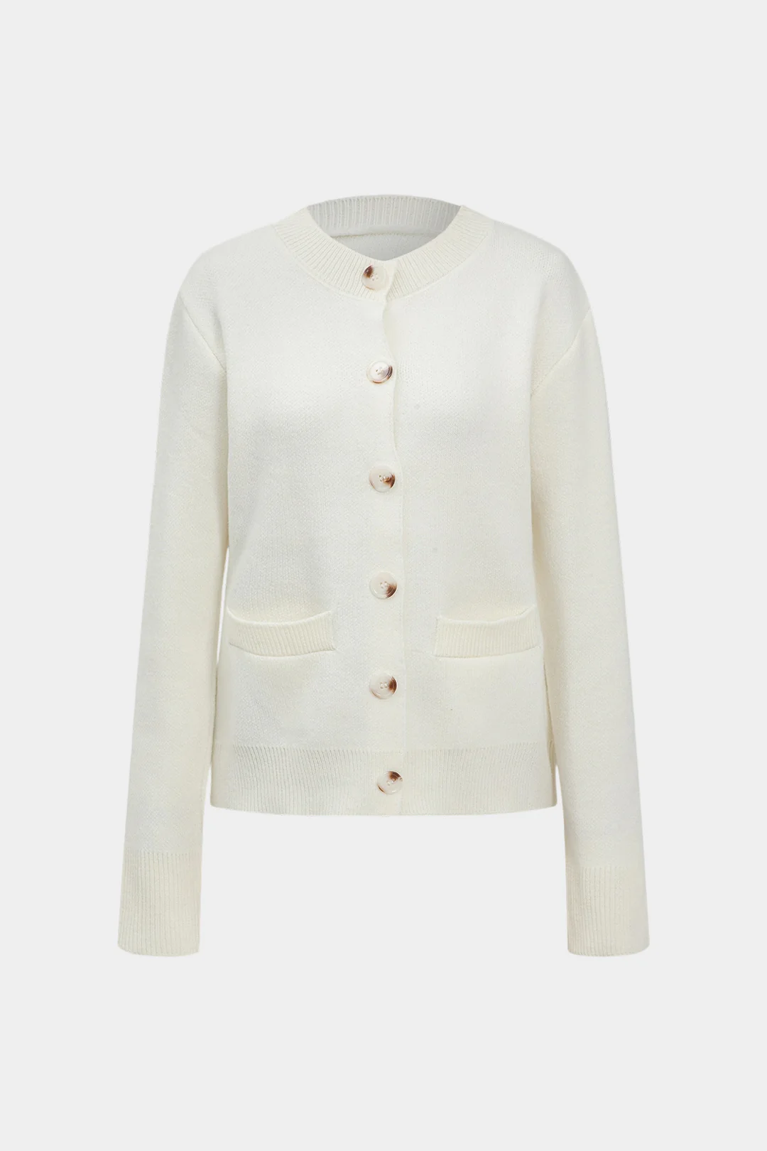 Knit Button Long-Sleeve Top - Flockneti