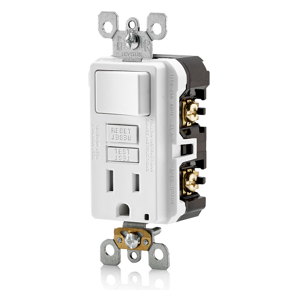 Leviton SmartlockPro GFCI Outlet 15A 125V White NEMA 5-15R - Flockneti