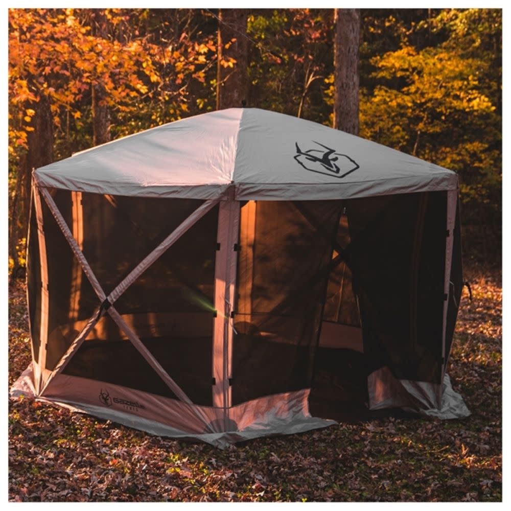 Gazelle G6 Gazebo 6 Sided 124 X 124″ Portable Desert Sand - Flockneti