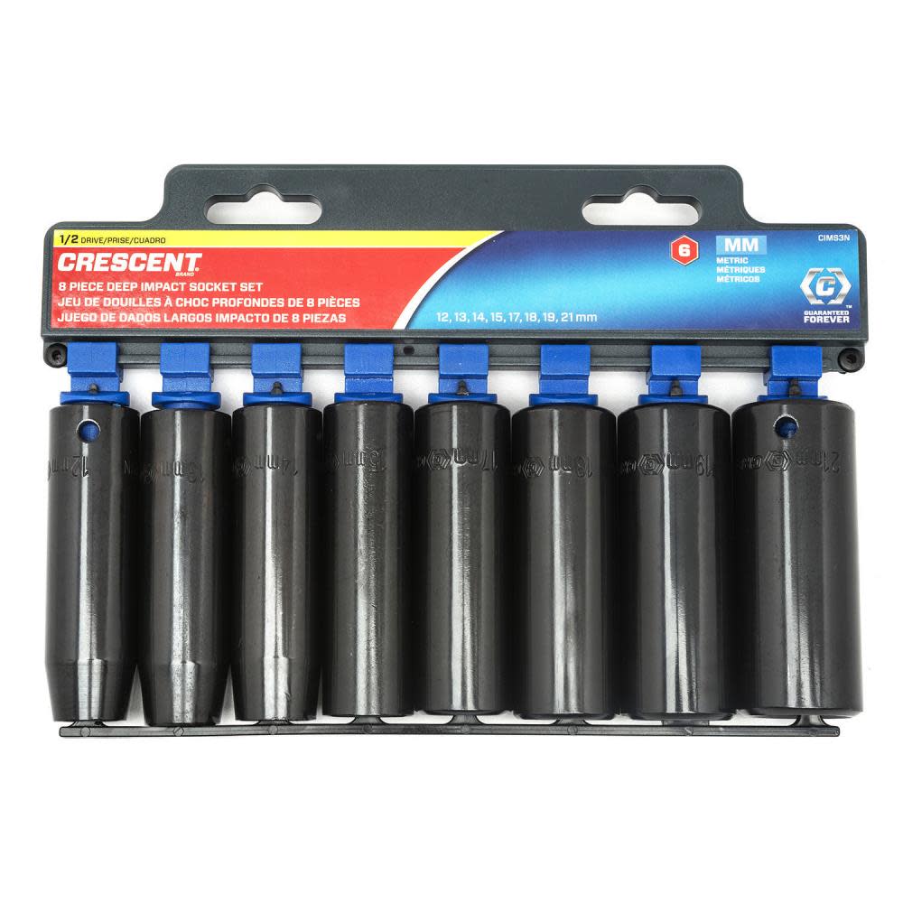 Crescent 8 pc 1/2 Drive 6 Point Deep Impact Metric Socket Set” - Flockneti